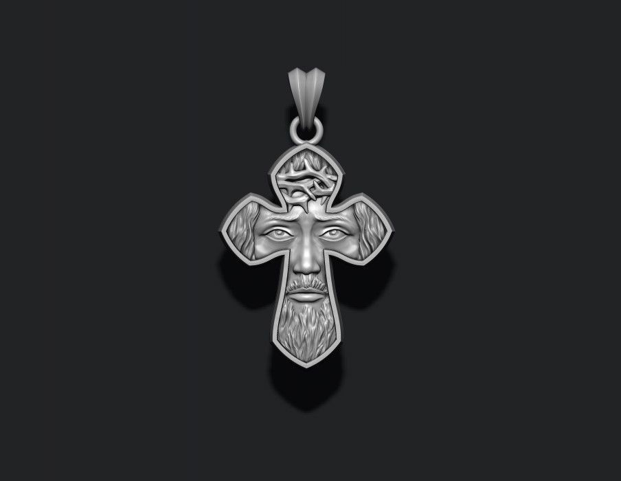 Jesus  Cross pendant 3D print model_2