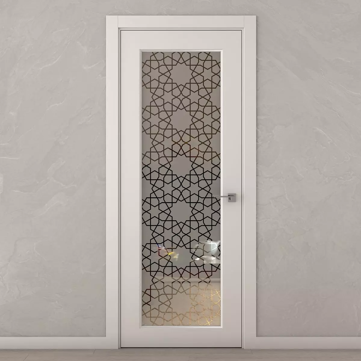 Interior door with treated glass  3D model_0