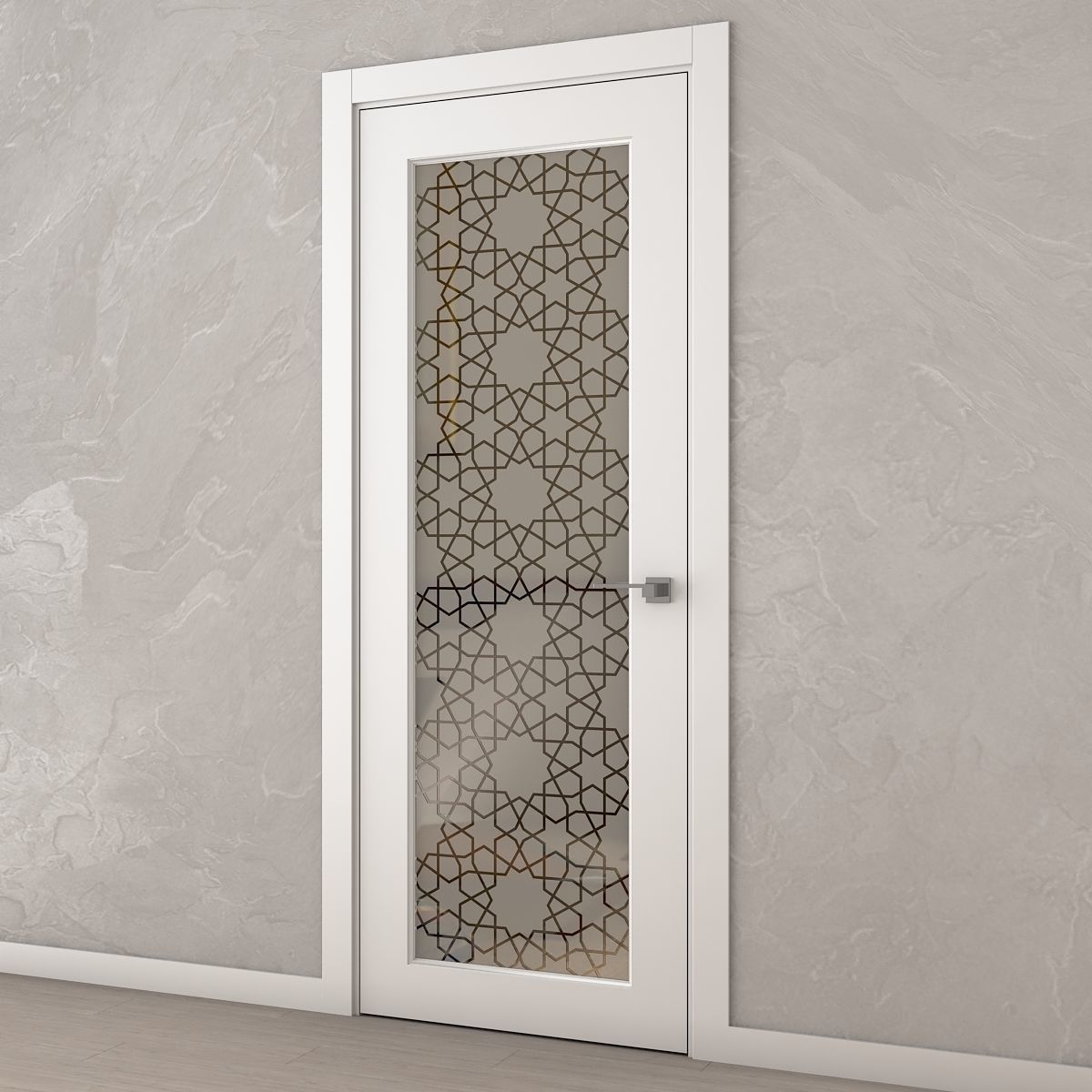 Interior door with treated glass  3D model_3