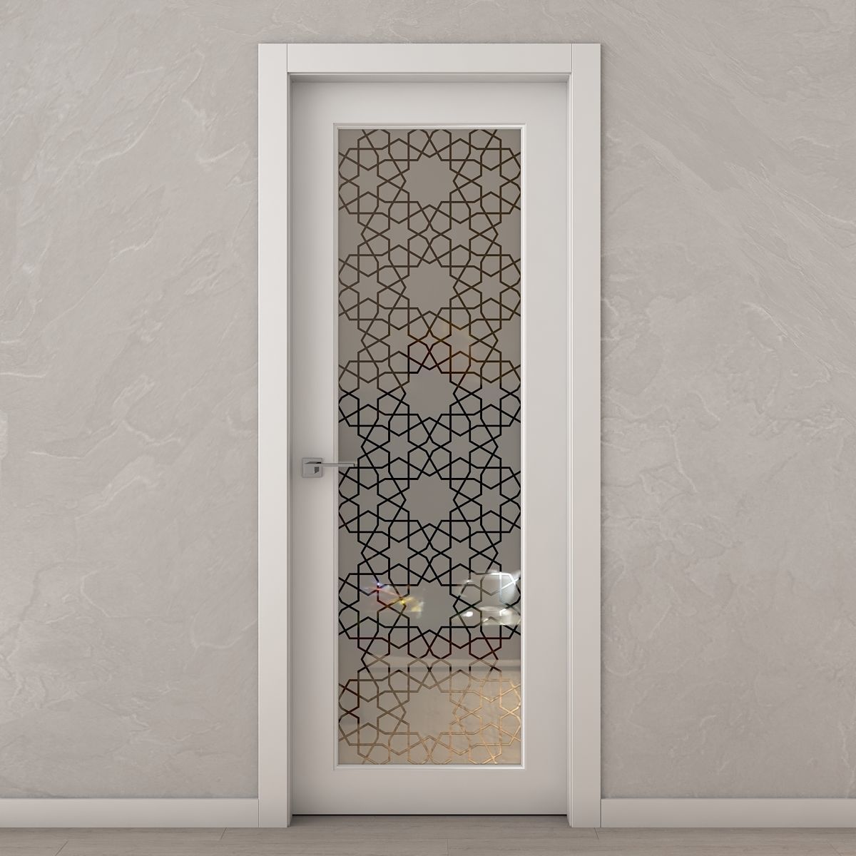 Interior door with treated glass  3D model_2