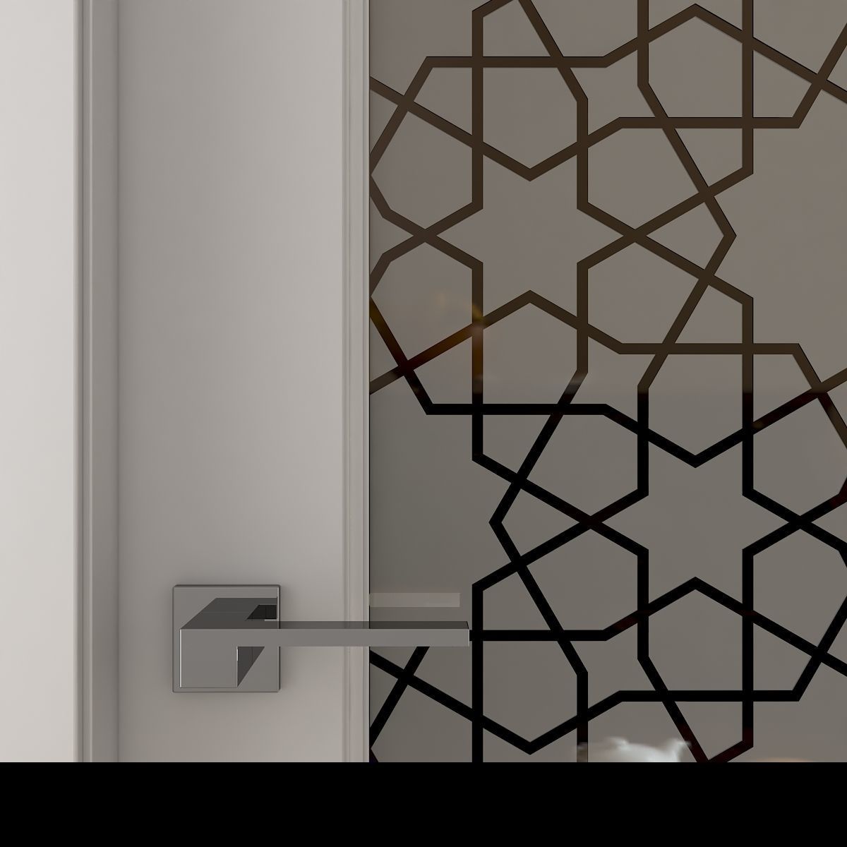 Interior door with treated glass  3D model_1