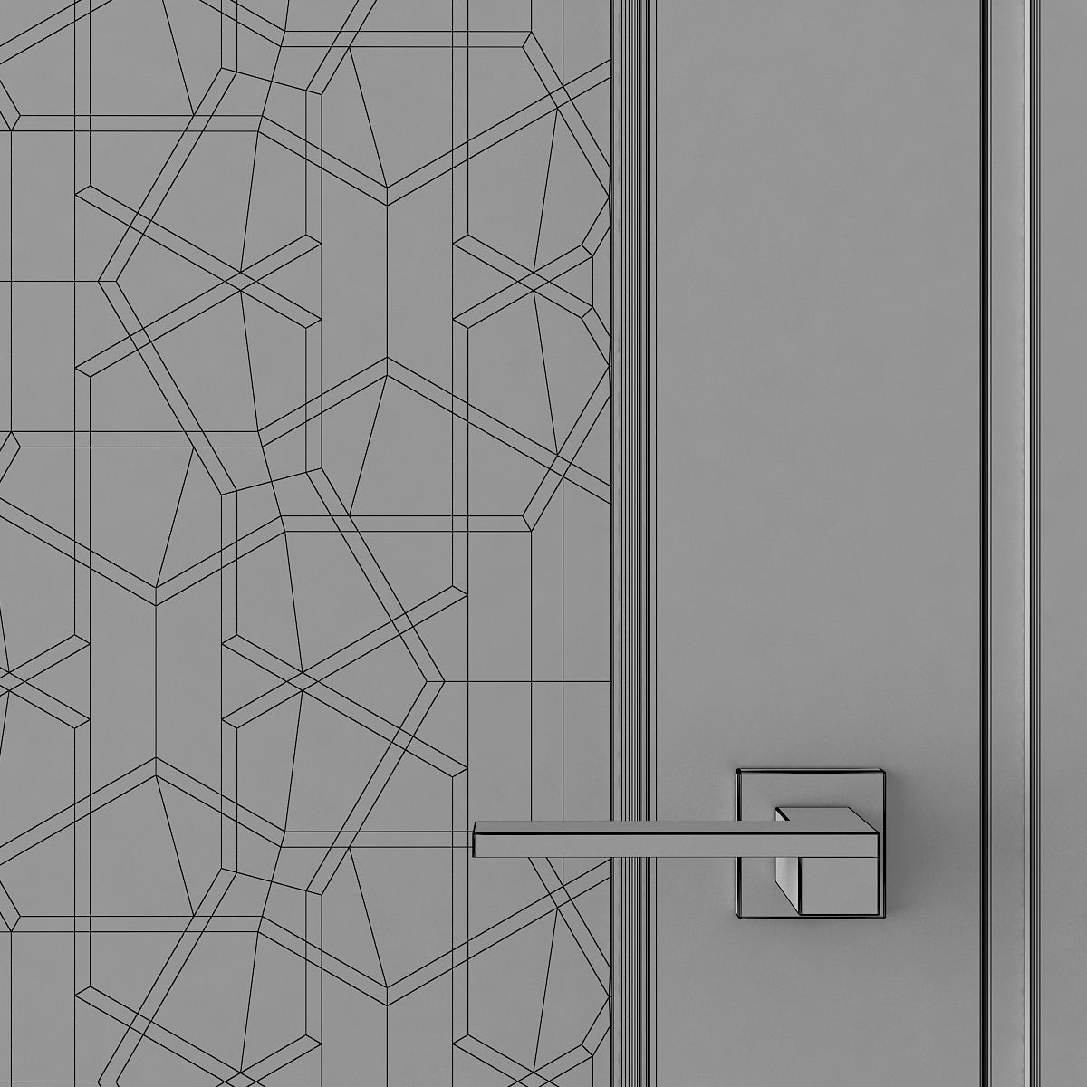 Interior door with treated glass  3D model_5