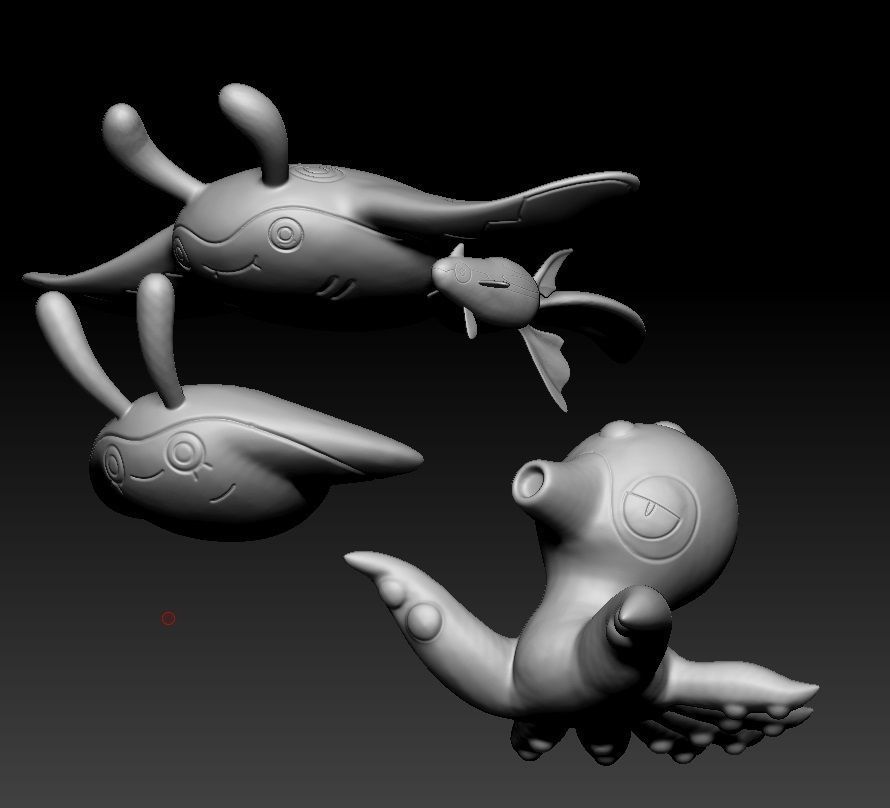 Pokemon Mantyke Mantine Remoraid Octillery 3D print model_1