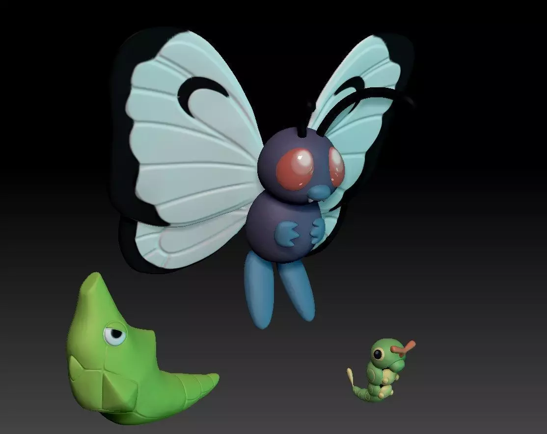 Pokemon Caterpie Metapod Butterfree 3D print model