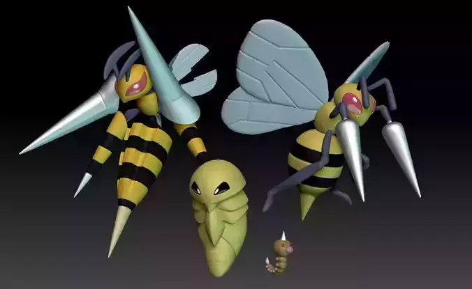 Pokemon Beedrill Mega Evolution 3D print model