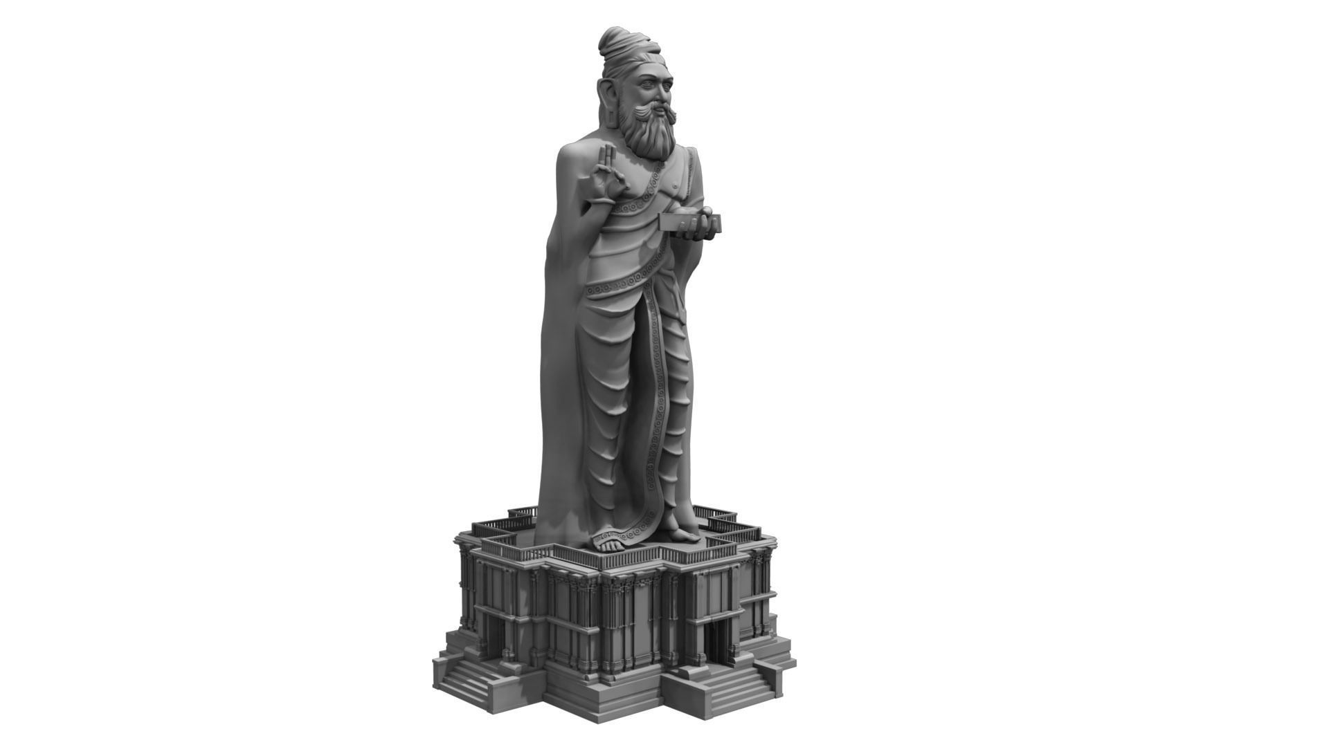 thiruvalluvar statue 3d model 3D model_9