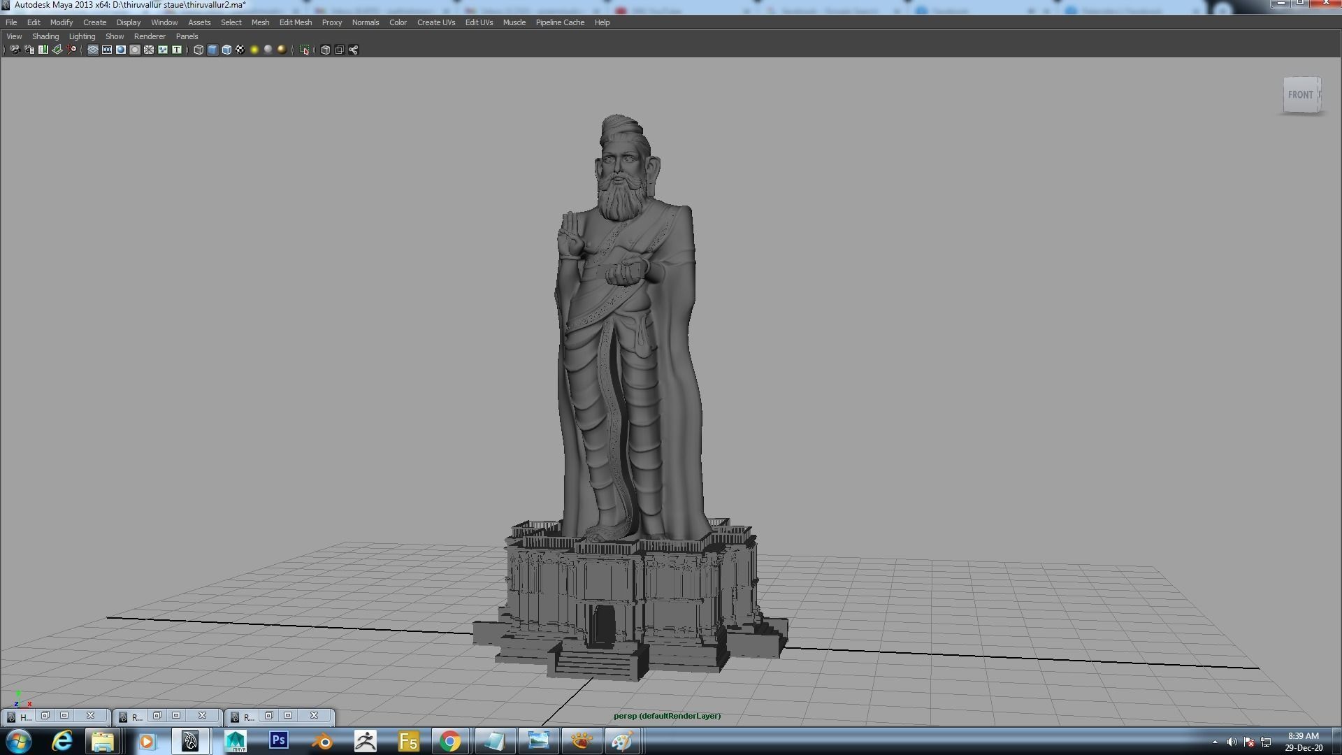 thiruvalluvar statue 3d model 3D model_11