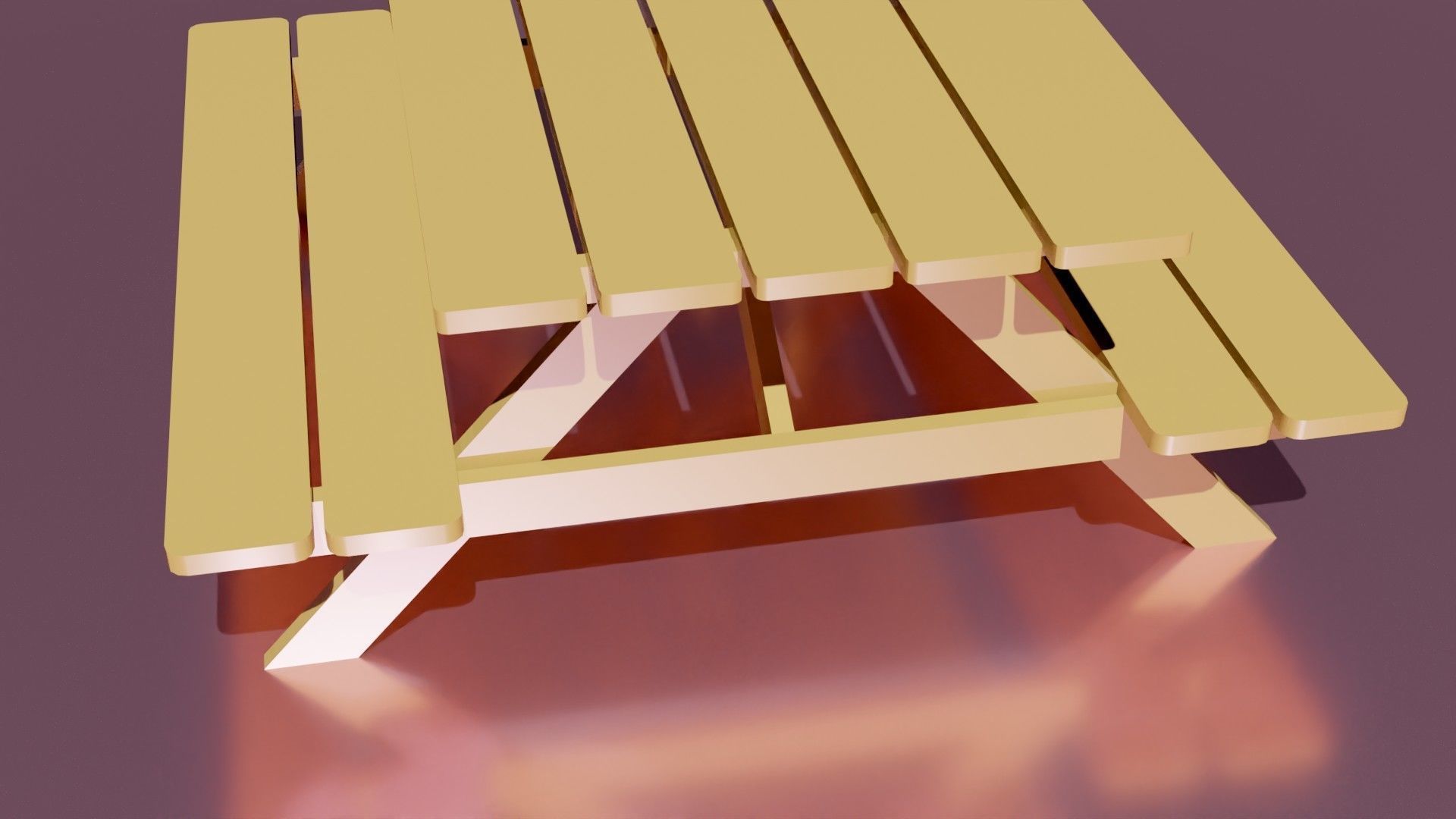 Bench picnic table 3D model_1