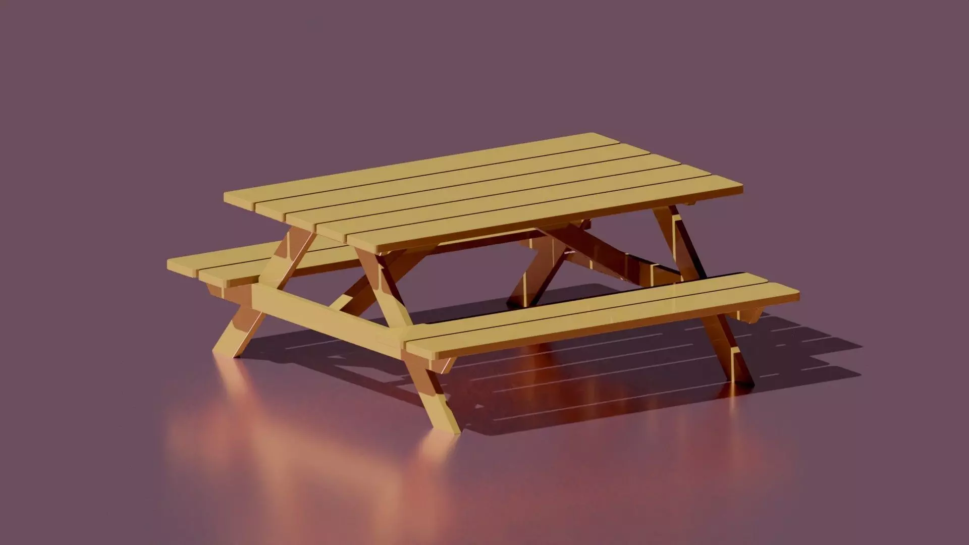 Bench picnic table 3D model_0