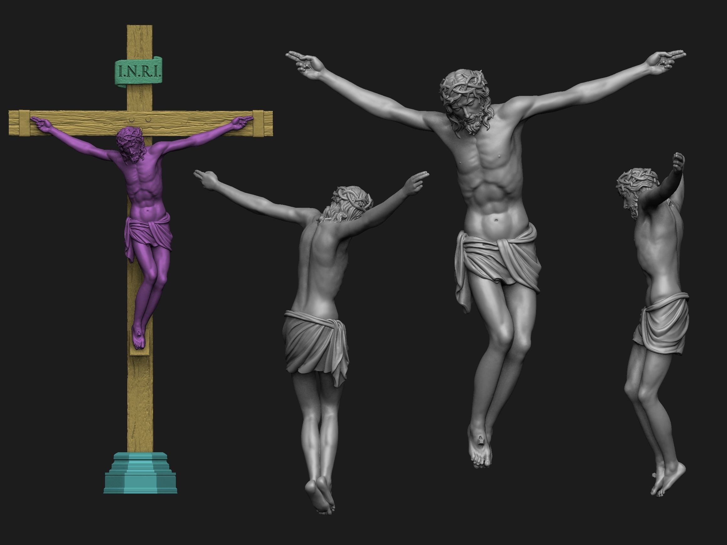 JESUS ON THE CROSS  Variant 2 3D print model_1