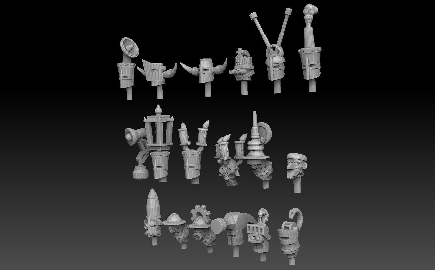 Steampunk Head Megapack 3D print model_2