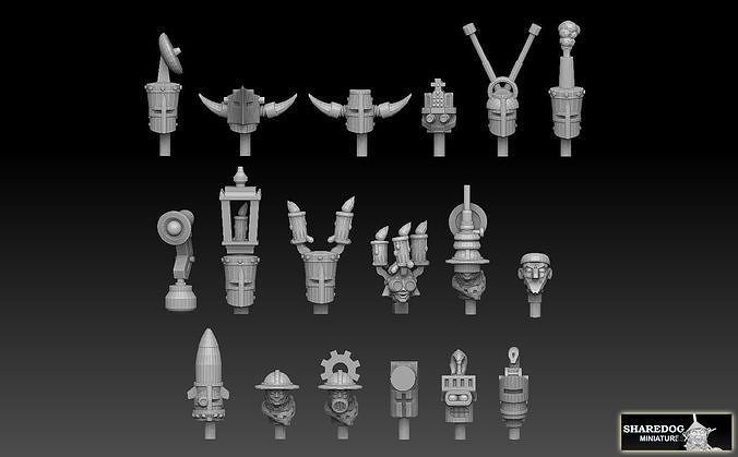 Steampunk Head Megapack 3D print model