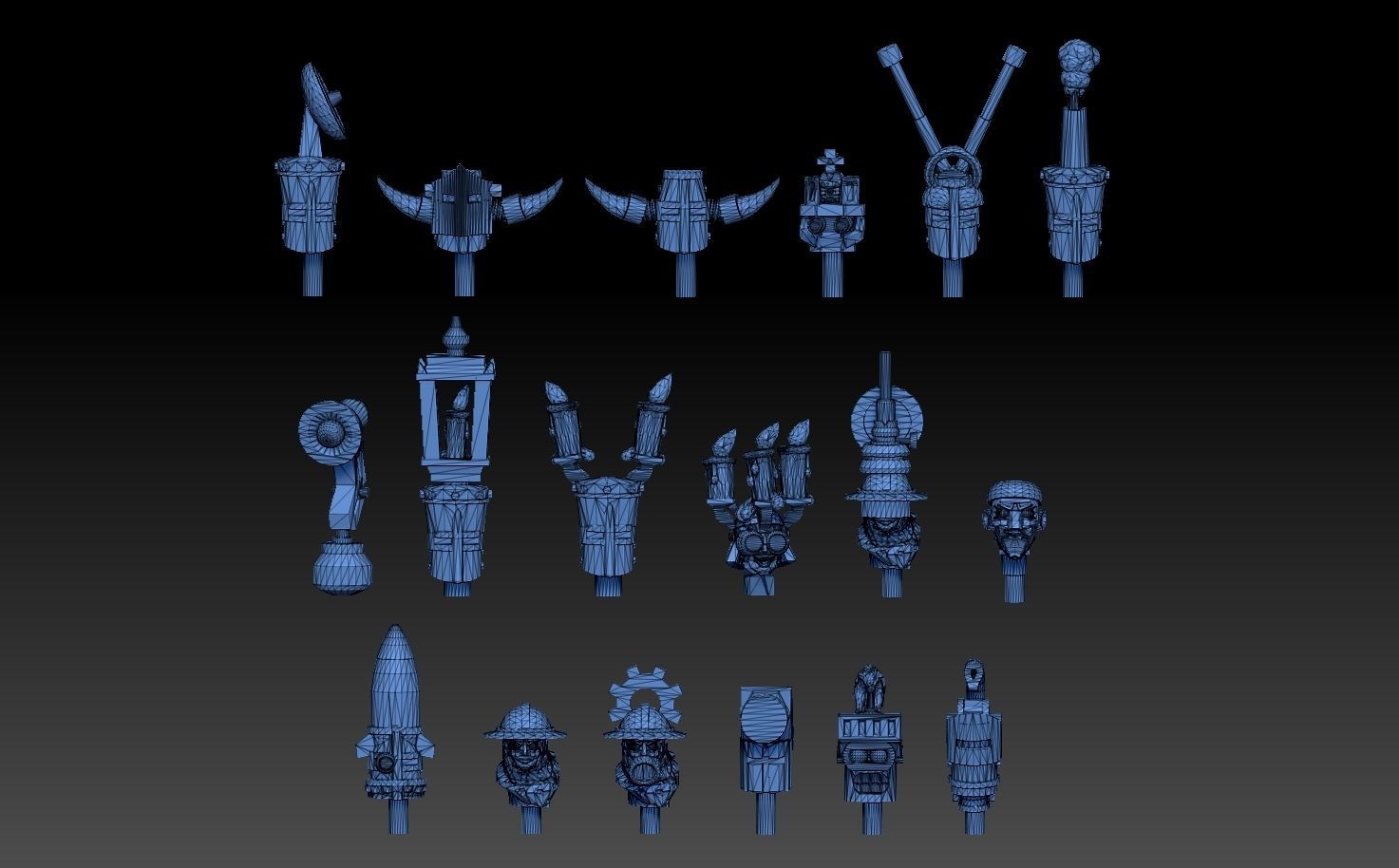 Steampunk Head Megapack 3D print model_7