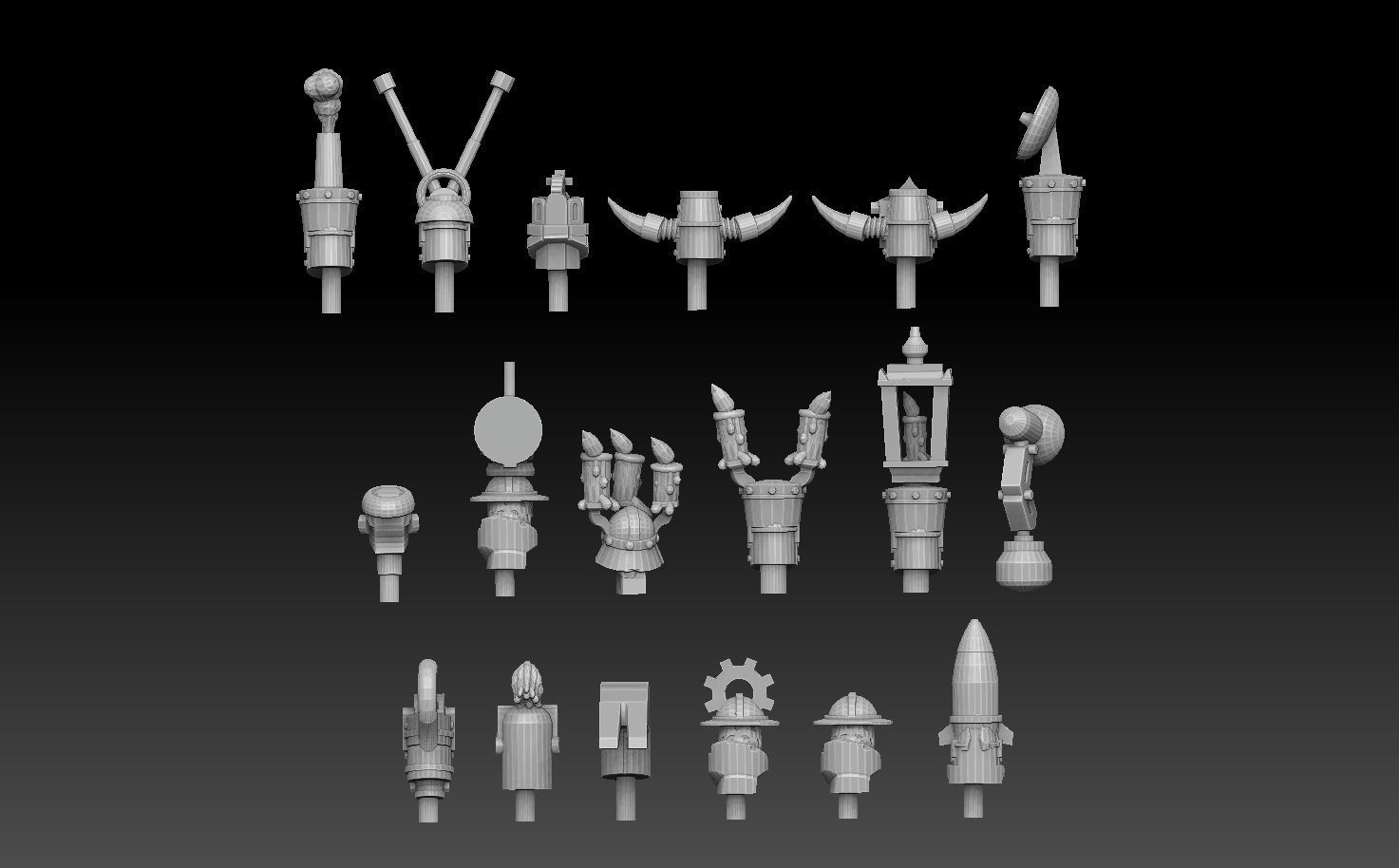 Steampunk Head Megapack 3D print model_5