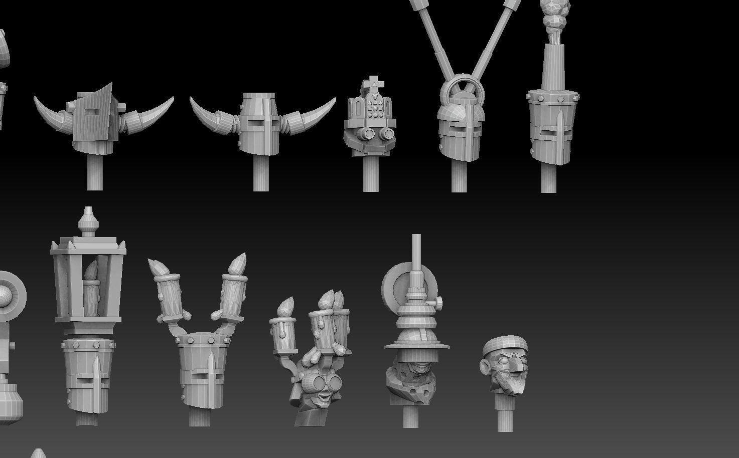 Steampunk Head Megapack 3D print model_4