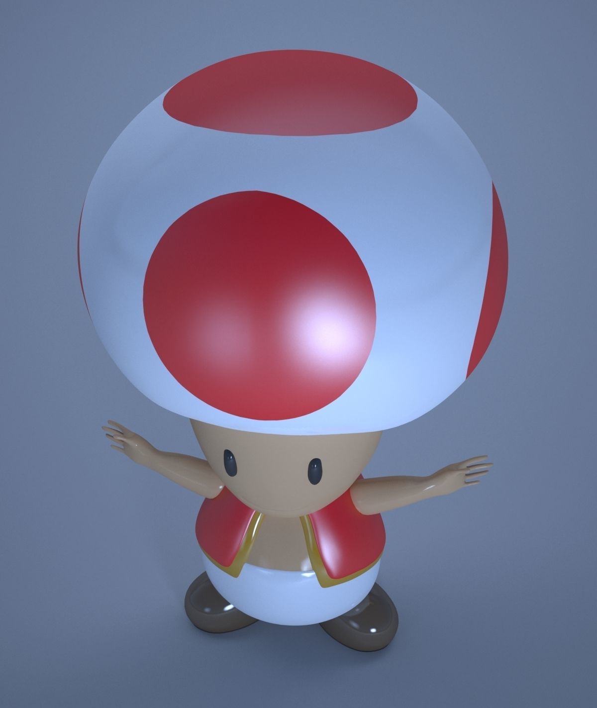 Toad From Mario Kart Low-poly 3D model_7