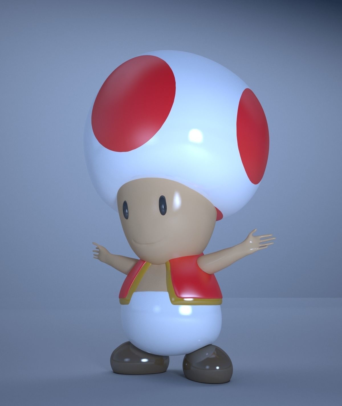 Toad From Mario Kart Low-poly 3D model_10