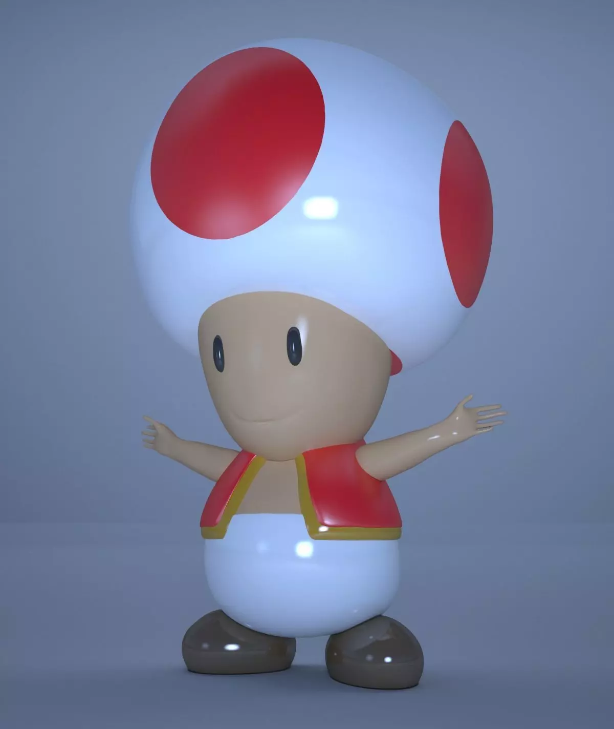 Toad From Mario Kart Low-poly 3D model_0