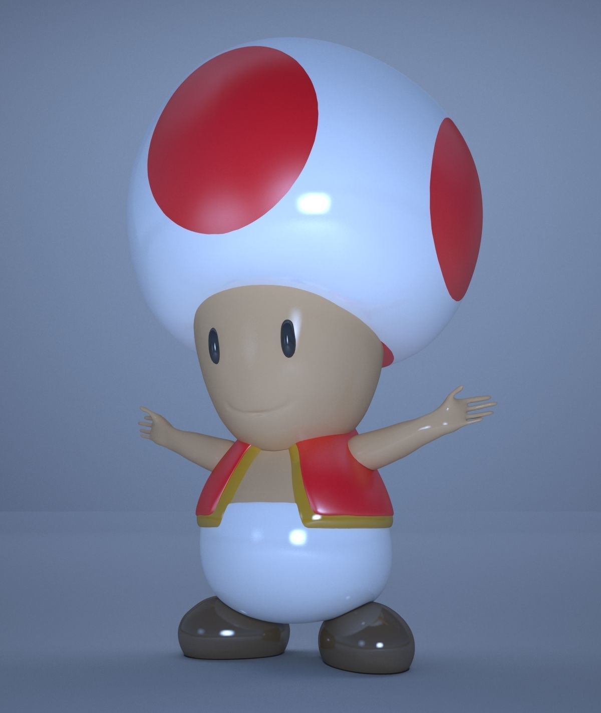 Toad From Mario Kart Low-poly 3D model_6