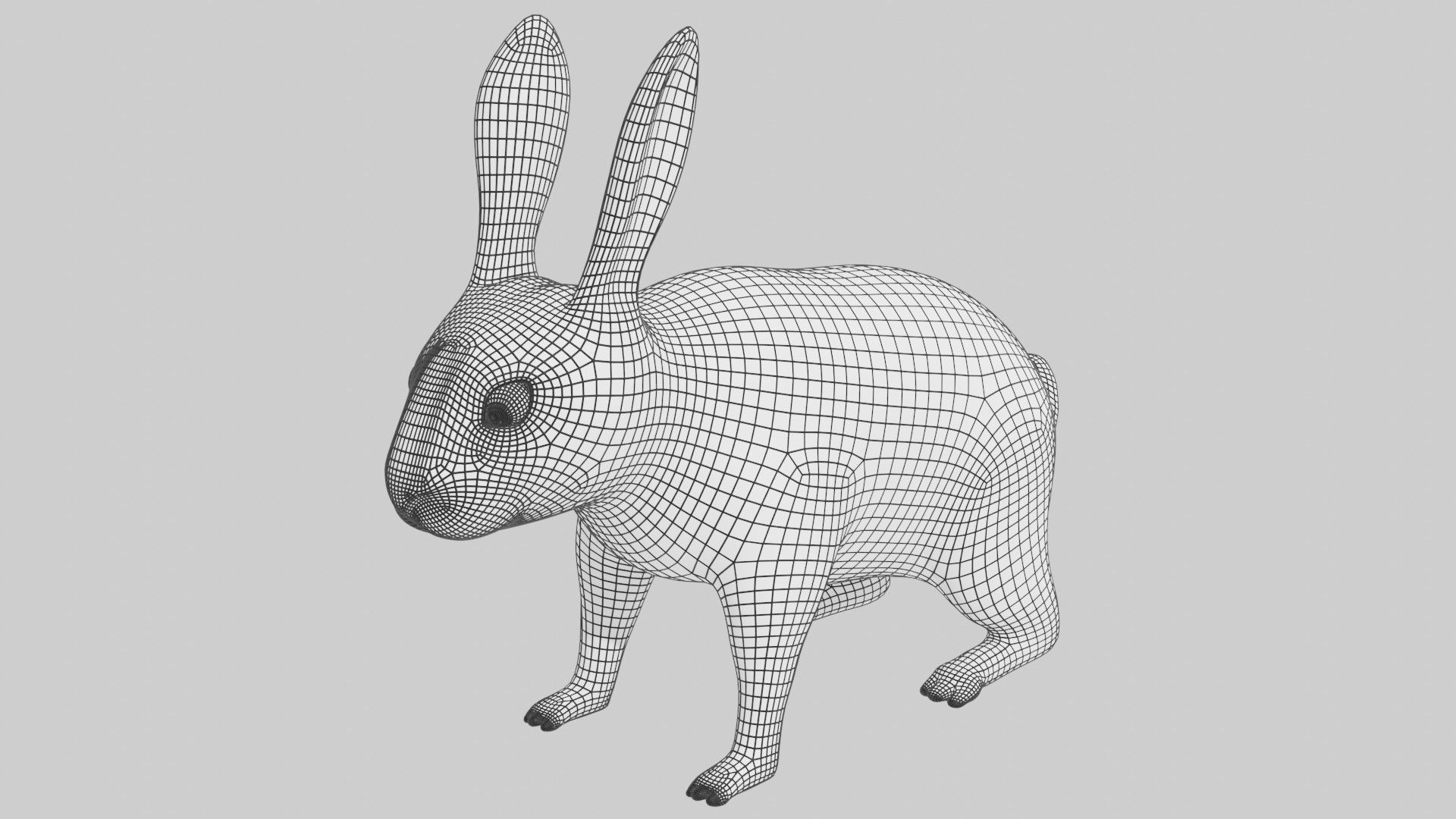 Black Rabbit low poly rigged Low-poly 3D model_7
