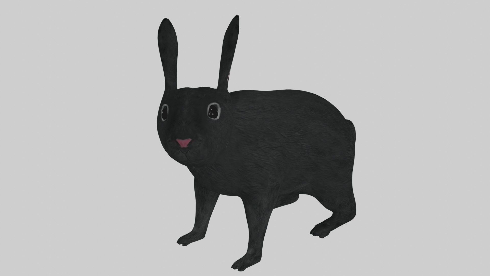 Black Rabbit low poly rigged Low-poly 3D model_1