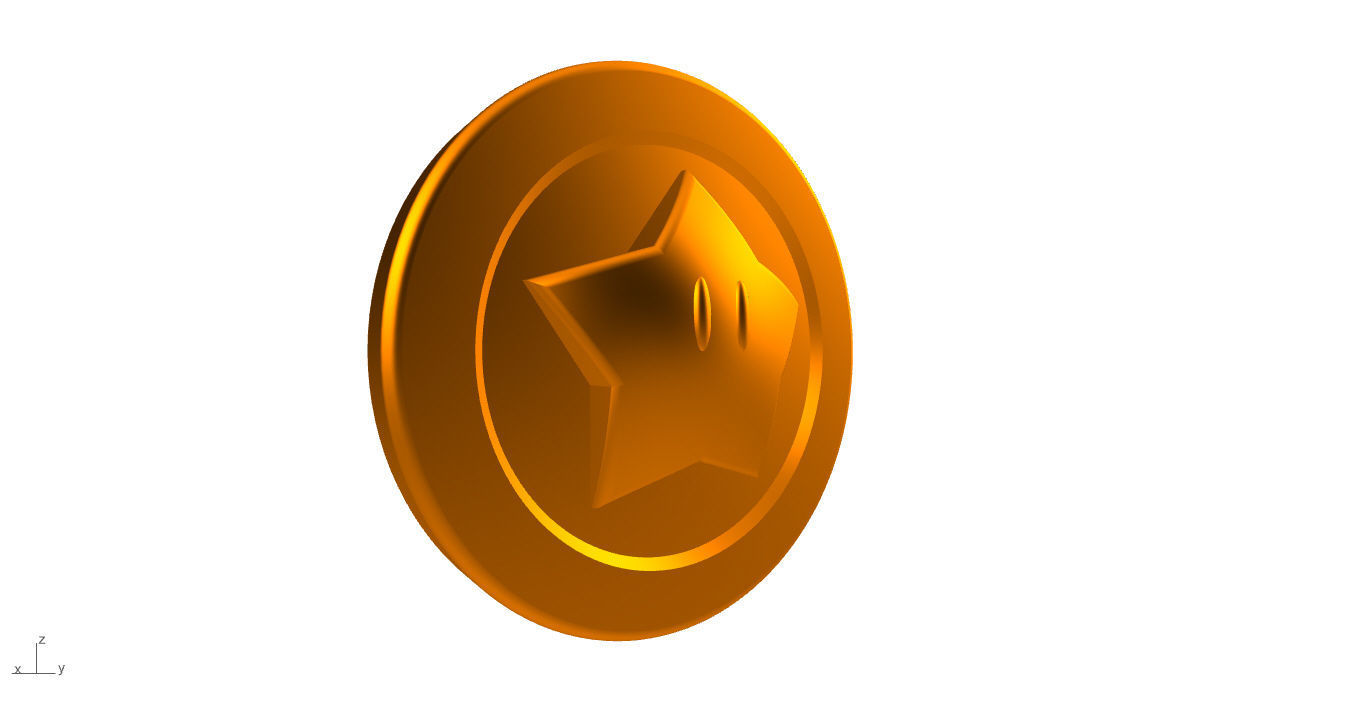 Super Mario Coin 3D 3D print model_9