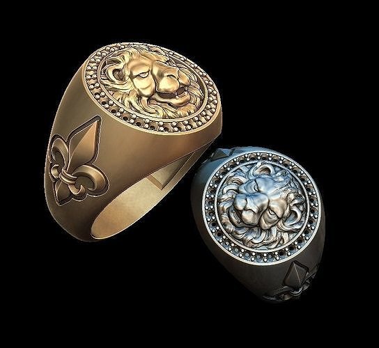 Lion lily ring 3D print model