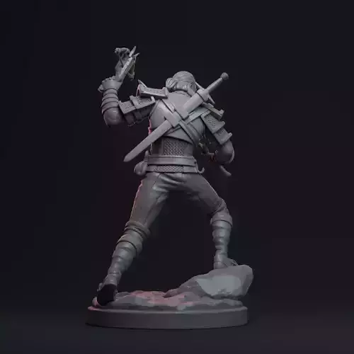 asdas statue of man holding sword 3D print model