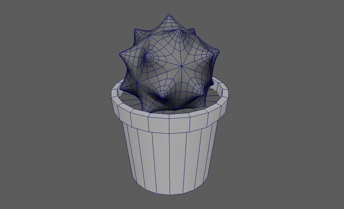 Cactus 01 Low-poly 3D model_3