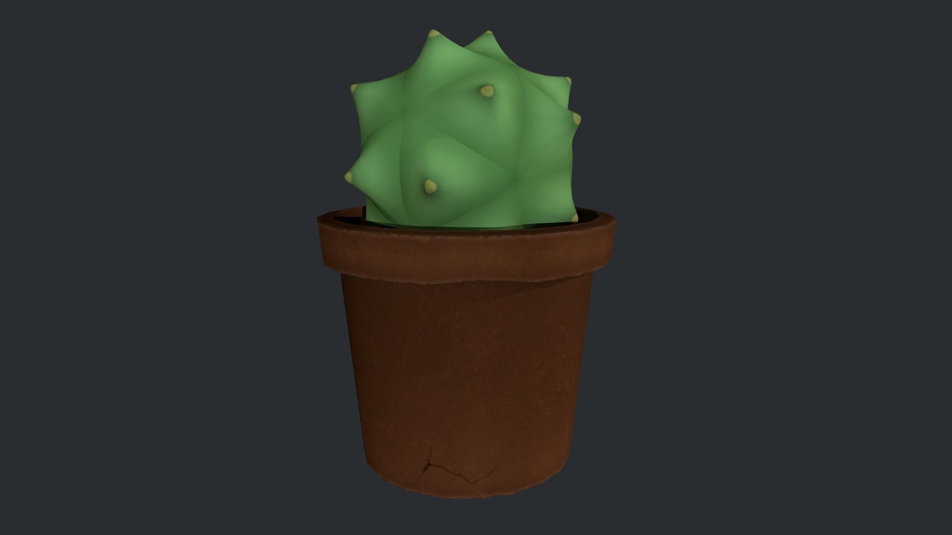 Cactus 01 Low-poly 3D model_1