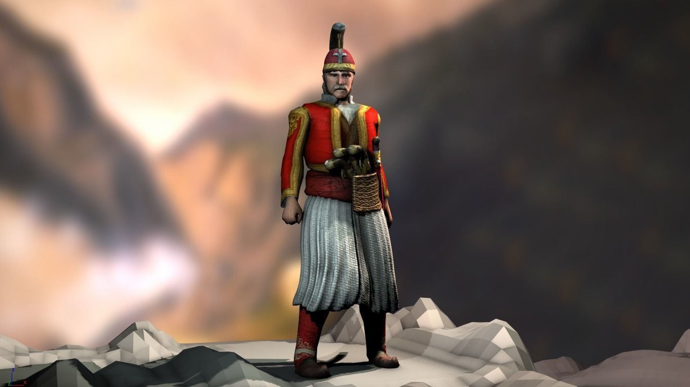 Theodoros Kolokotronis Low-poly 3D model_4