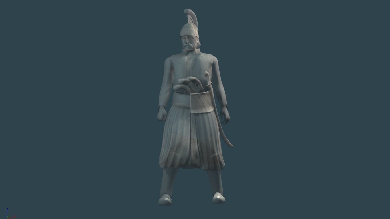 Theodoros Kolokotronis Low-poly 3D model_2