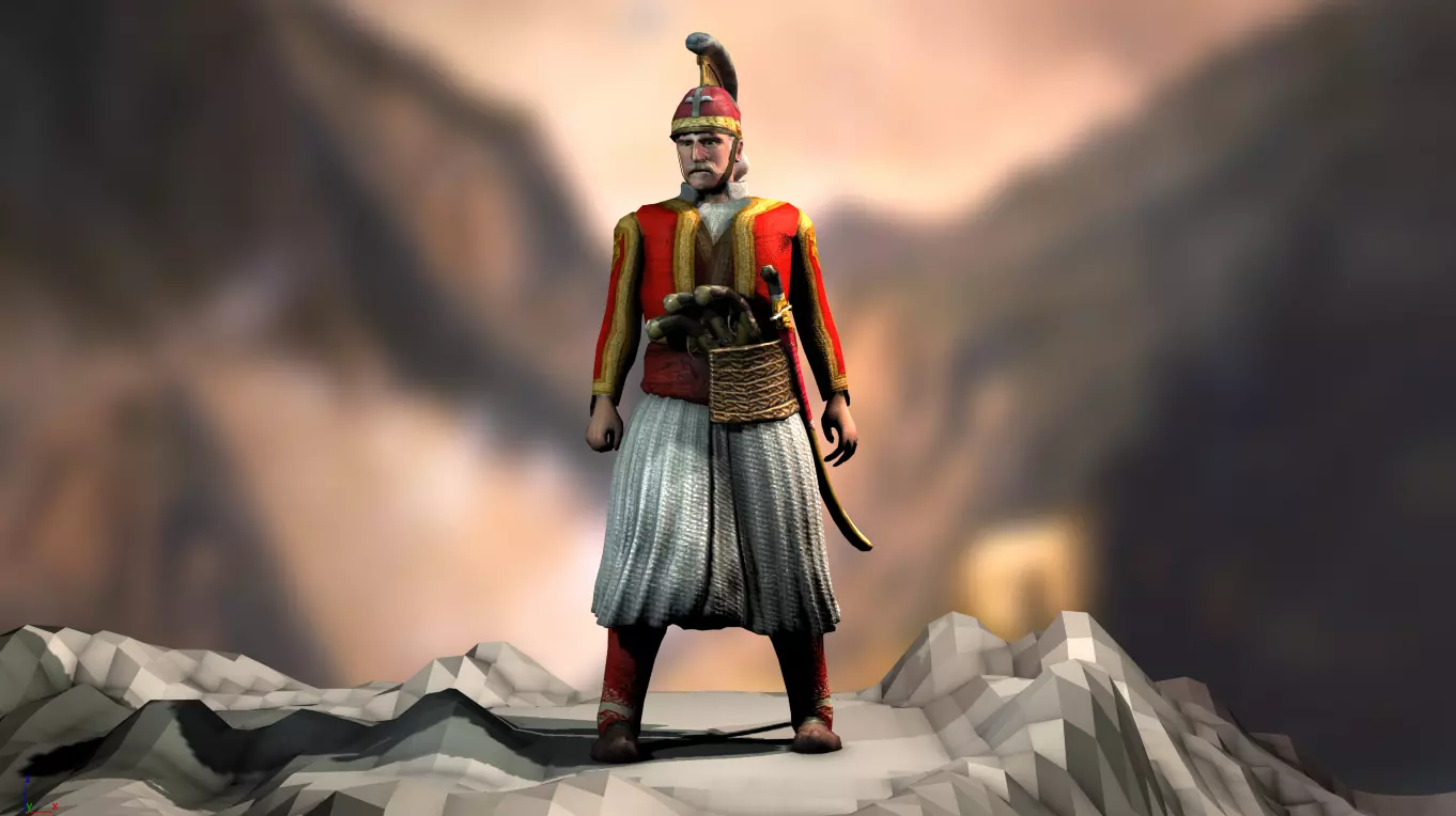 Theodoros Kolokotronis Low-poly 3D model_0