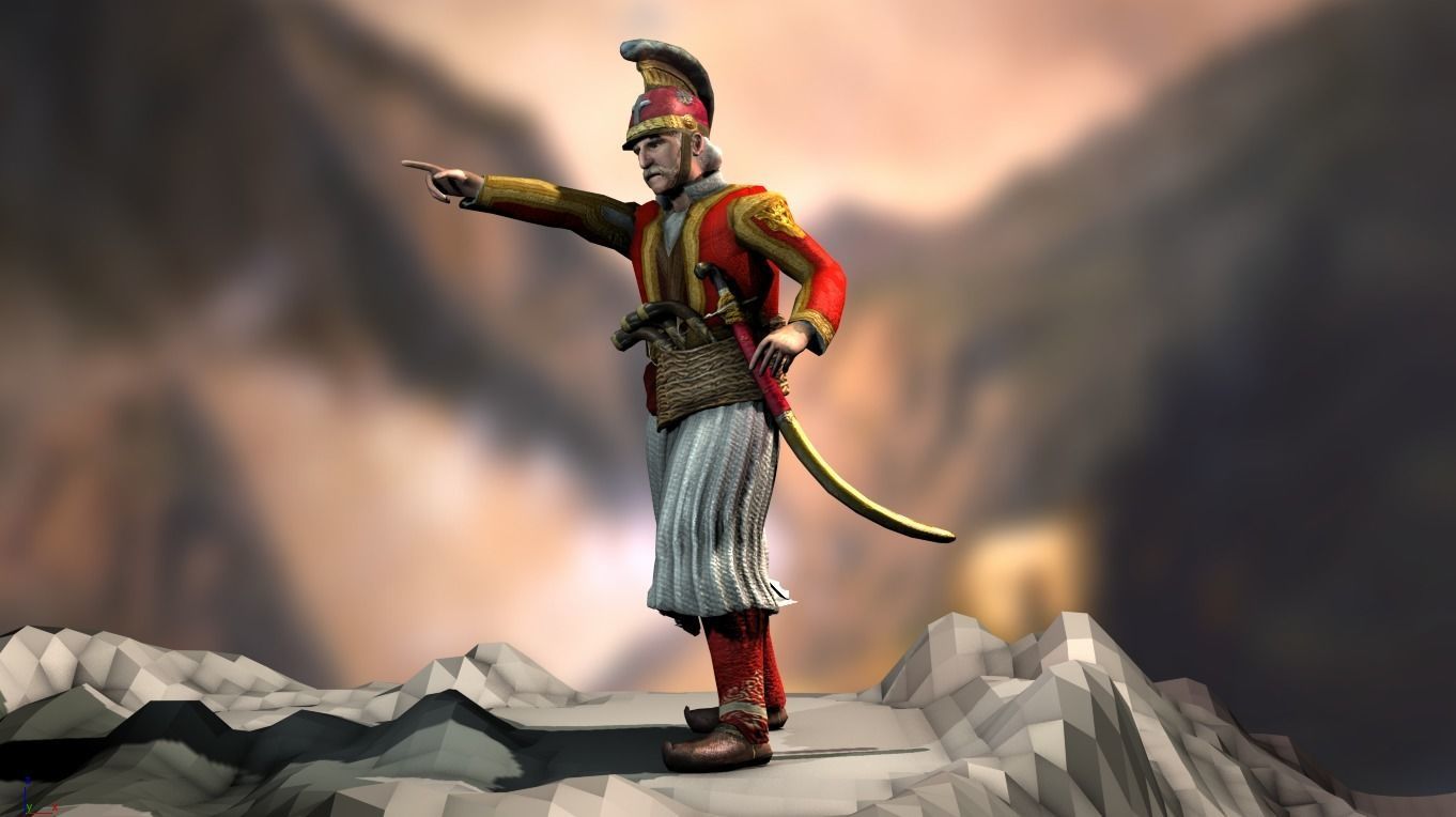 Theodoros Kolokotronis Low-poly 3D model_5