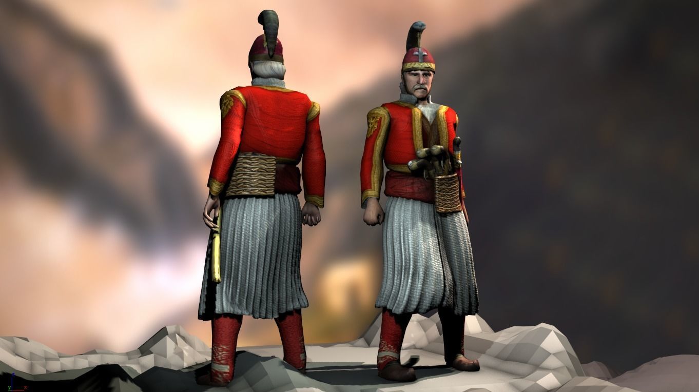 Theodoros Kolokotronis Low-poly 3D model_8