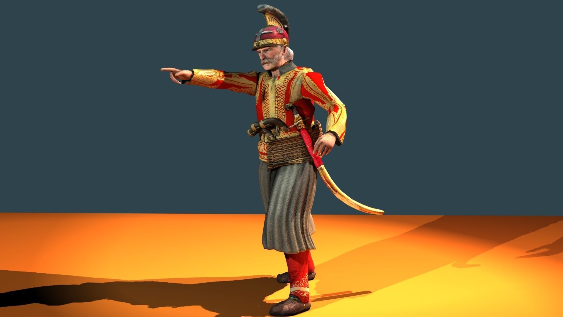 Theodoros Kolokotronis Low-poly 3D model_9