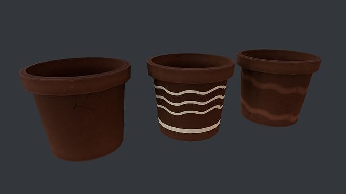 Flower Pot Low-poly 3D model