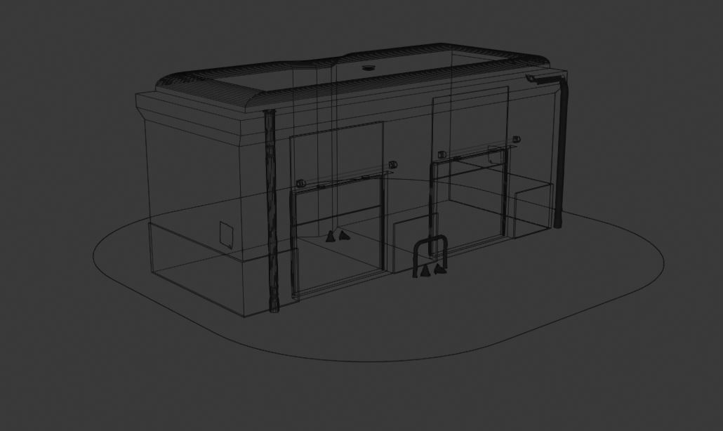 Garage cyberpunk inspired Low-poly 3D model_3