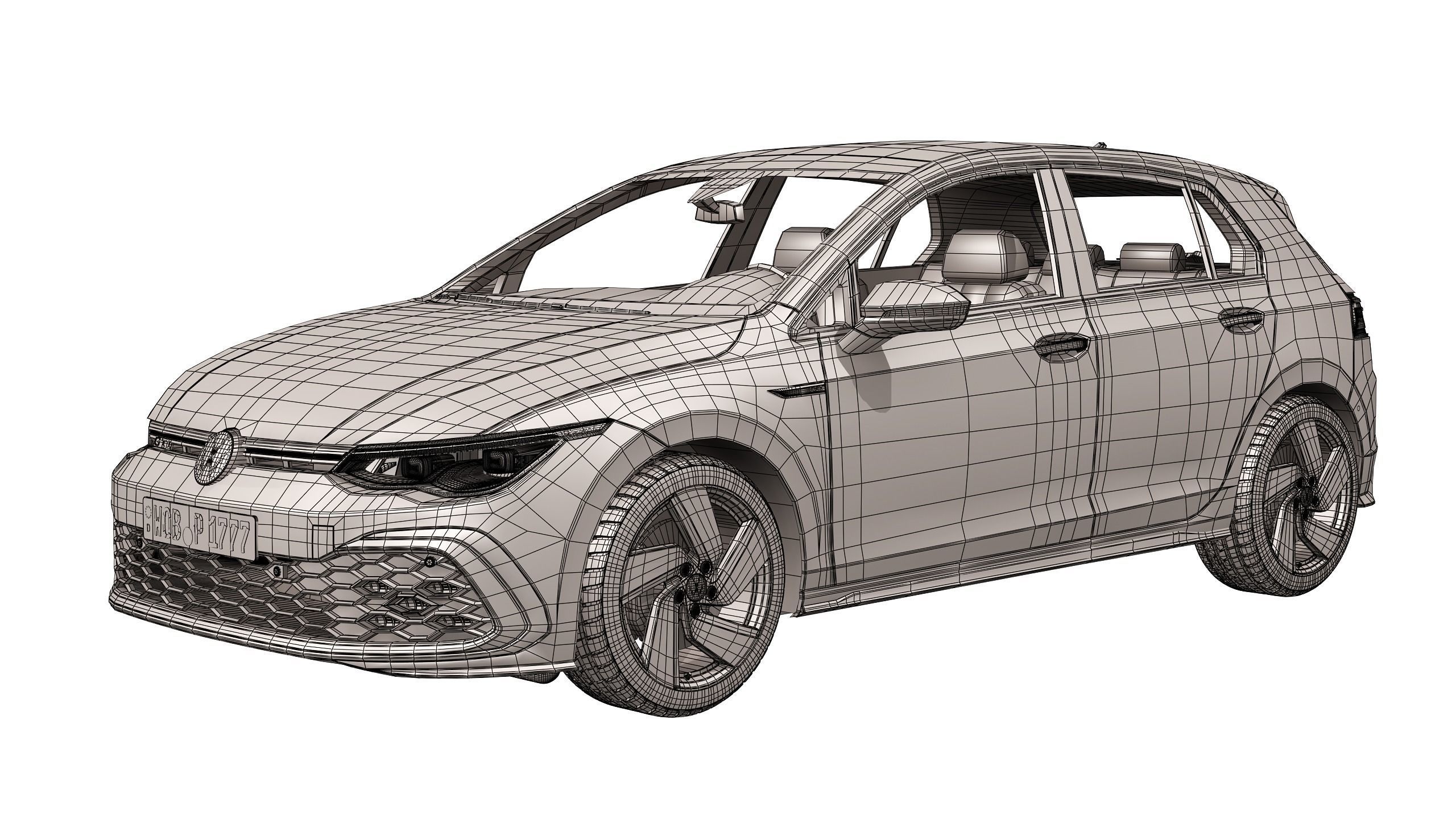 Volkswagen Golf GTI 2021 3D model_13