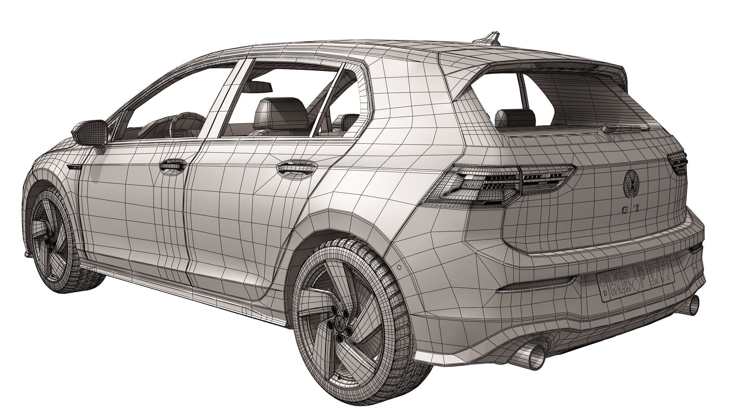 Volkswagen Golf GTI 2021 3D model_14