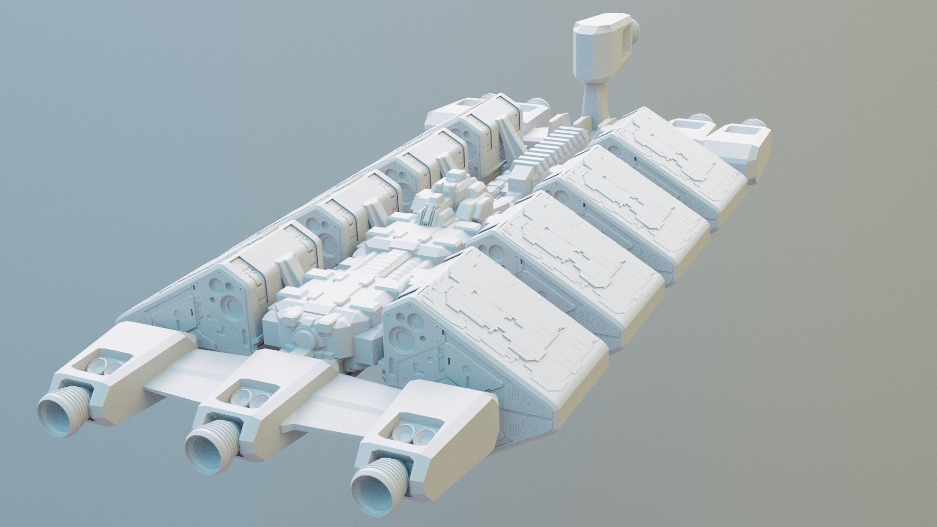 Freightship Civilian mini 3D print model_1