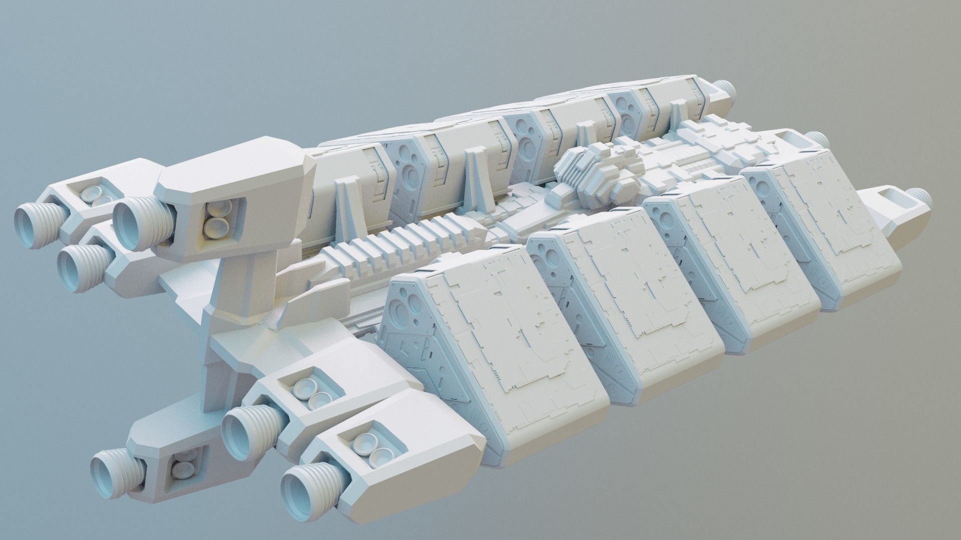 Freightship Civilian mini 3D print model_2