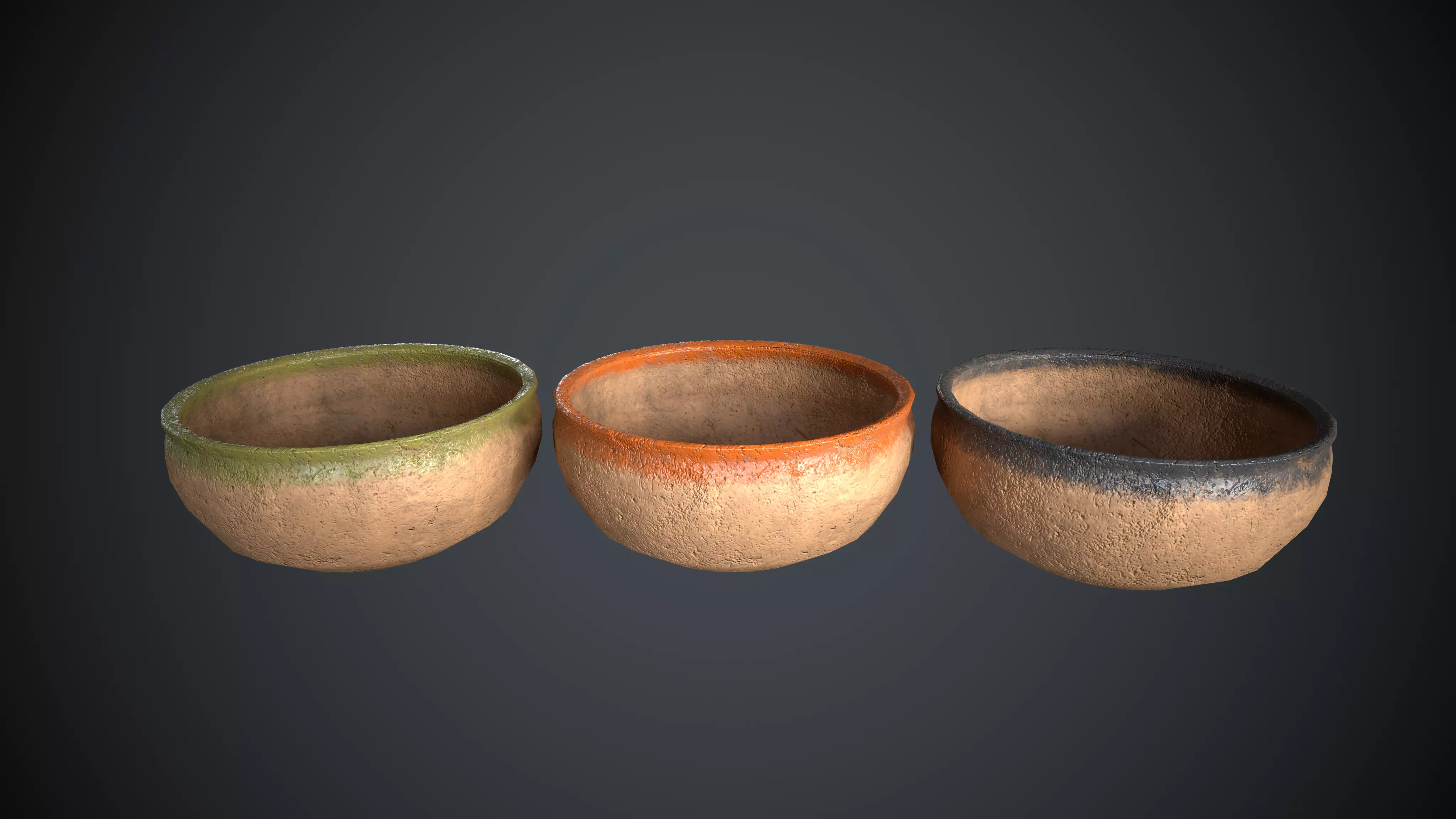 Vase Old Painted Low-poly 3D model_0