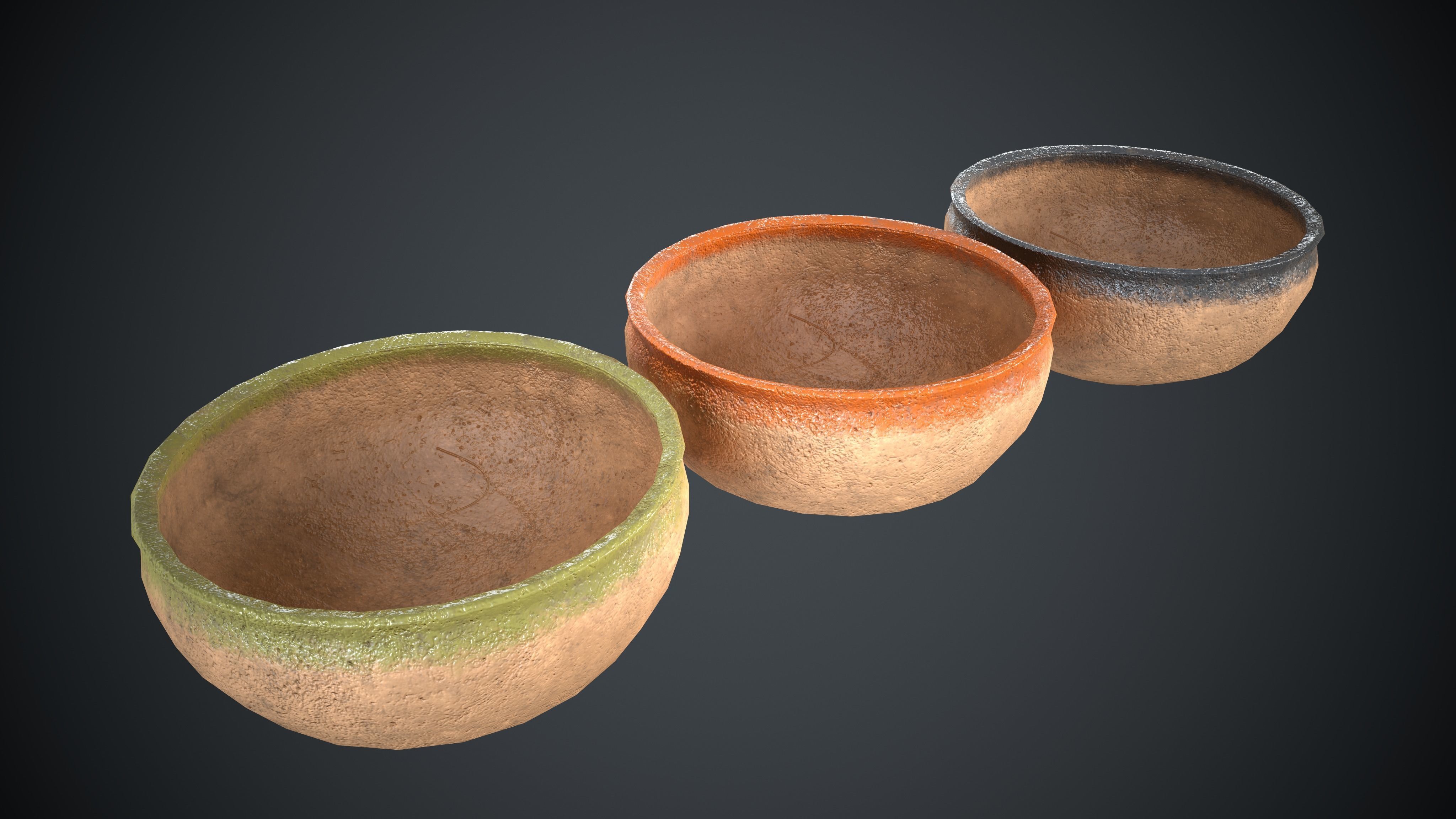 Vase Old Painted Low-poly 3D model_3