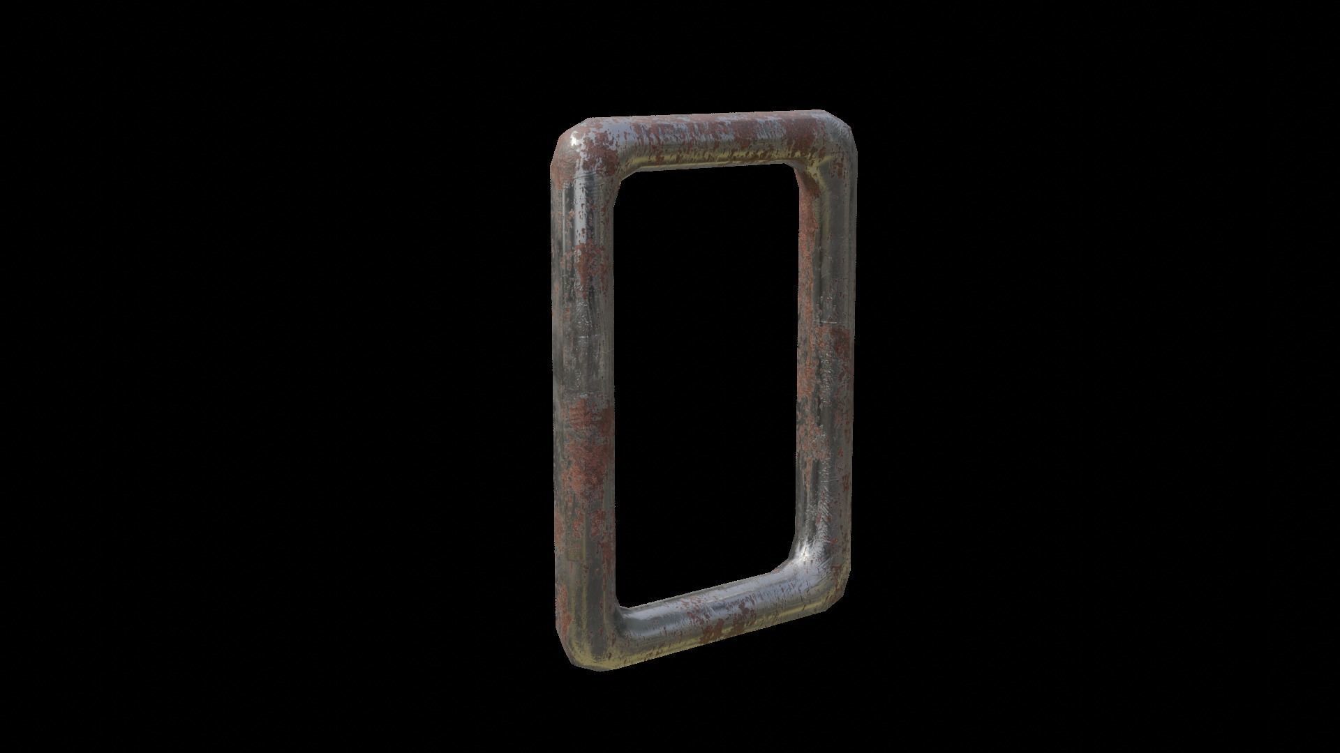 Plane Square Chain with PBR RustMetal BONUS Low-poly 3D model_36