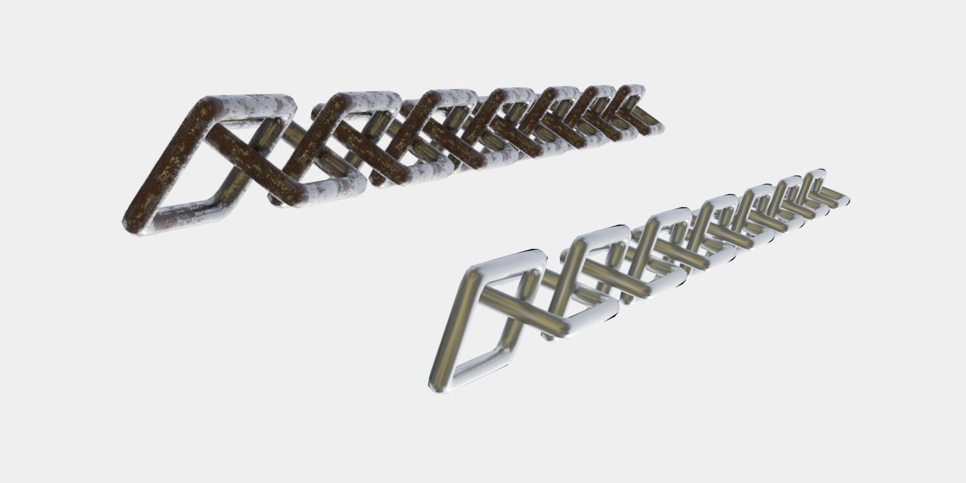 Plane Square Chain with PBR RustMetal BONUS Low-poly 3D model_7