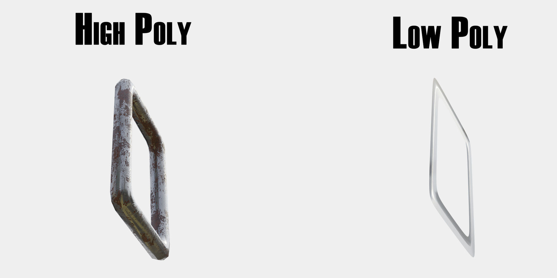 Plane Square Chain with PBR RustMetal BONUS Low-poly 3D model_16