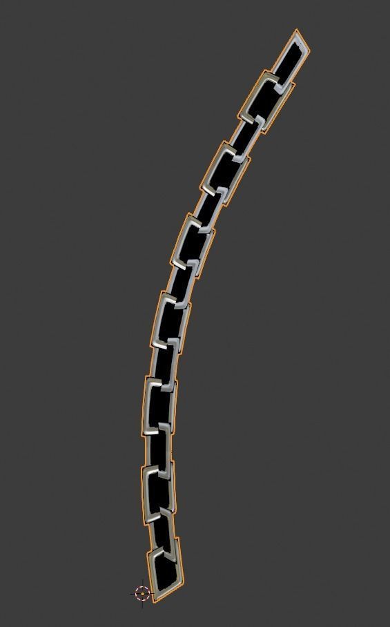 Plane Square Chain with PBR RustMetal BONUS Low-poly 3D model_47