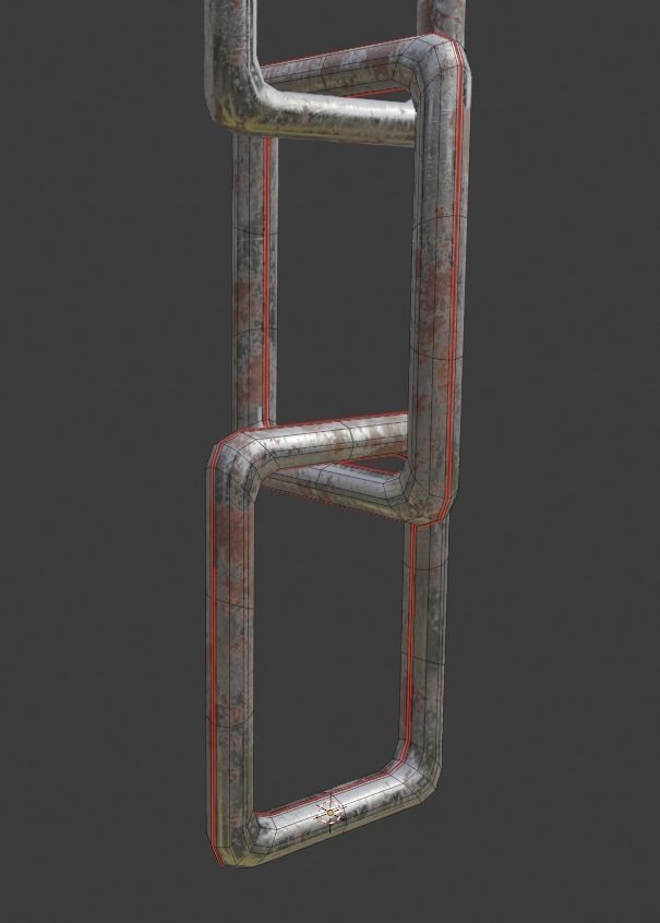 Plane Square Chain with PBR RustMetal BONUS Low-poly 3D model_43