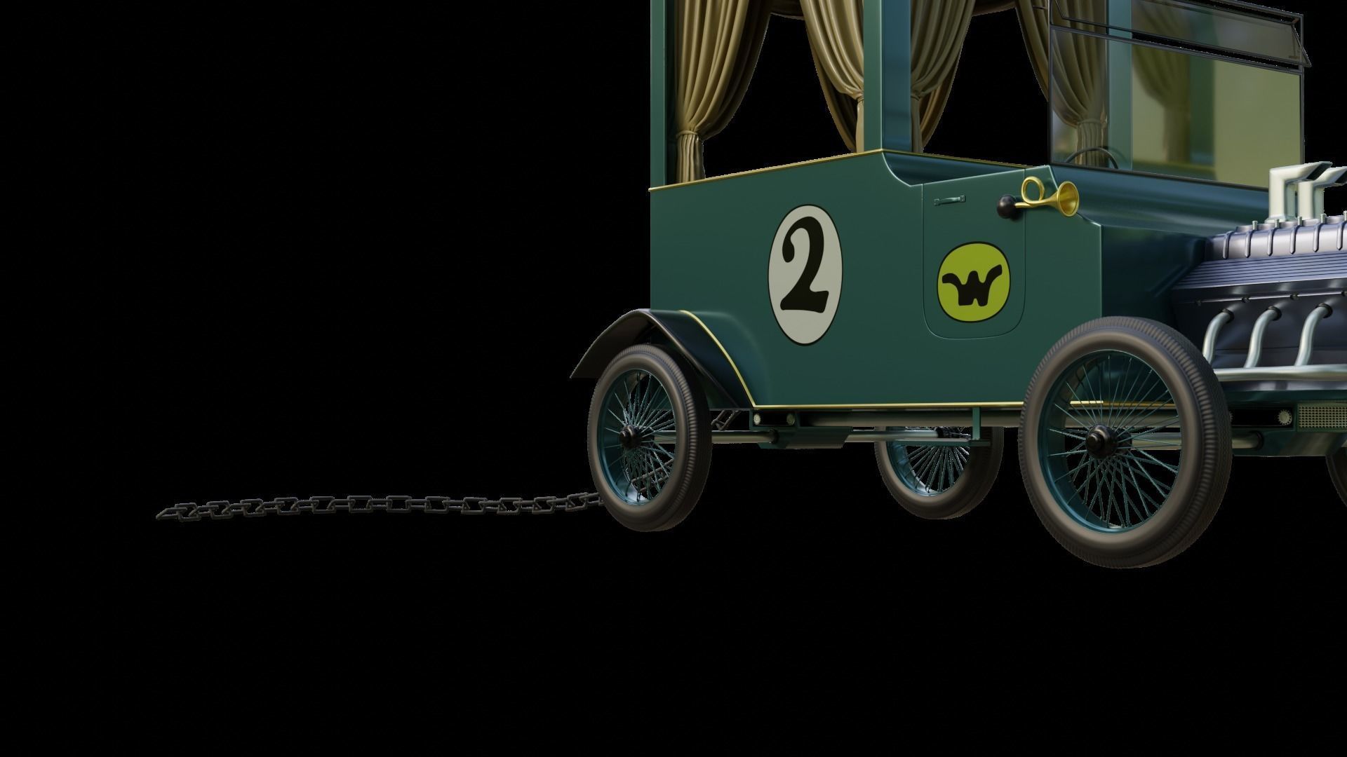 Plane Square Chain with PBR RustMetal BONUS Low-poly 3D model_20